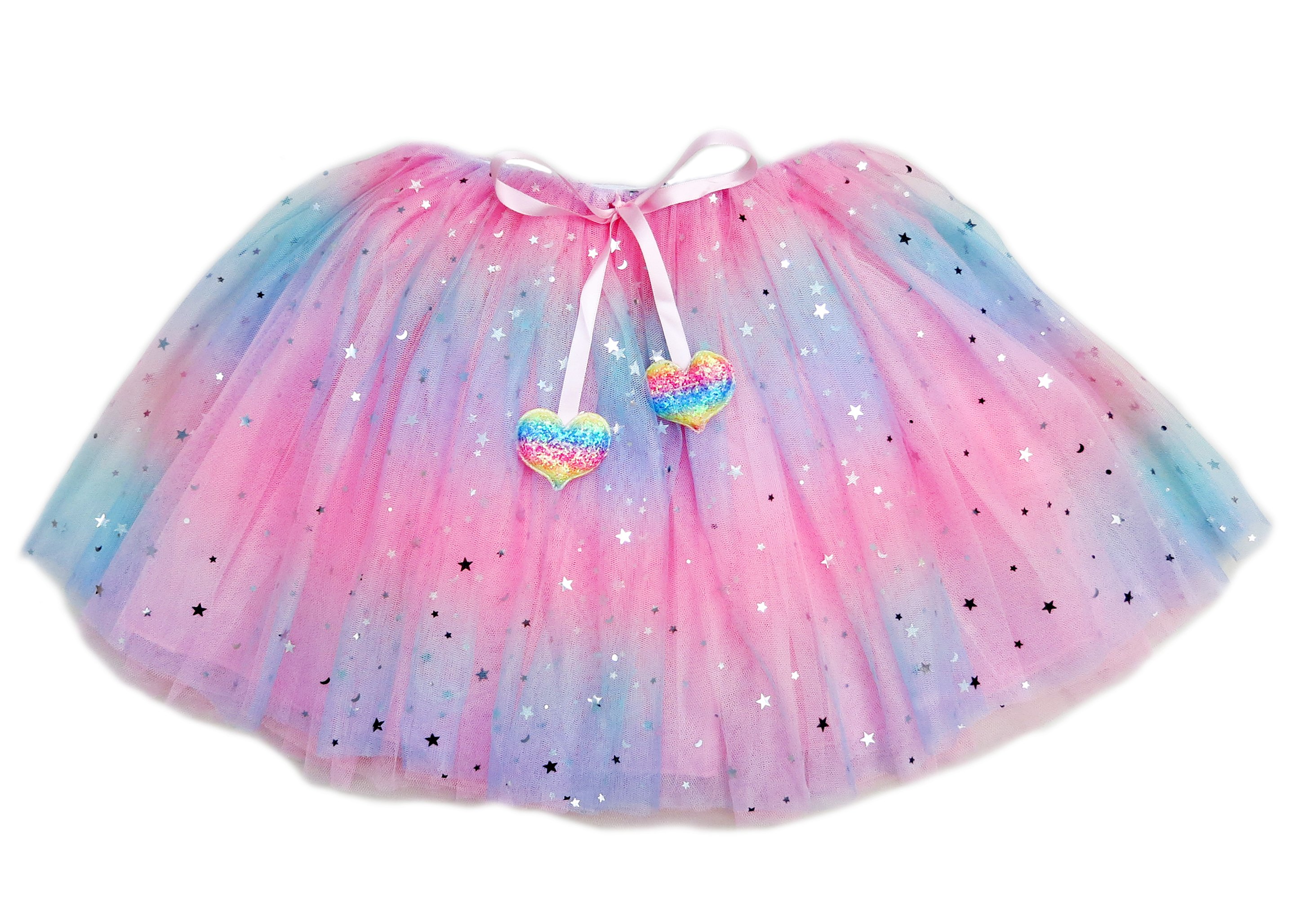 Wenchoice Jojo Siwa Rainbow Start Moon Tulle Tutu Skirt Girl'S L(5Y-6Y)
